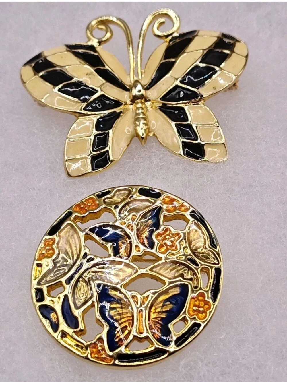 Vintage Closinne Enamel Butterfly Brooch 4 Whimisical Garden Fairy Cottage Boho